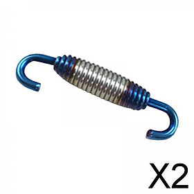 2xMotorcycle Exhaust Pipe Spring Accessory 304 Stainless Steel 58mm Blue Argent
