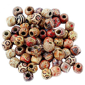 8X 100pcs 12mm Mixed Round Wooden Beads for Jewelry Making Loose Spacer Charms
