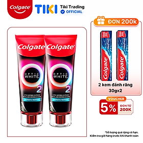 Bộ 2 Kem Đánh Răng Colgate Optic White O2 làm trắng răng đột phá với Oxy Hoạt Tính 85g/ tuýp