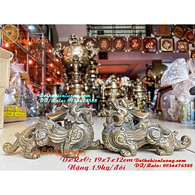 Mua Cặp Tỳ Hưu Chiêu Tài Lộc Màu Nâu Giả Cổ Bằng Đồng Thau Nguyên Chất Đẹp Tinh Xảo Nặng 1 9kg/đôi