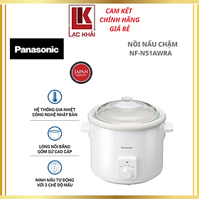 Nồi Nấu Chậm Ninh Hầm Đa Năng Panasonic NF-N51AWRA 5 Lít - 345W - Lòng nồi gốm sứ - Hàng chính hãng - Bảo Hành Chính Hãng 12 tháng