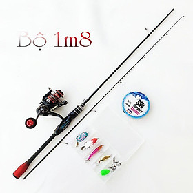 Bộ cần câu lure đứng carbon ul máy câu Deukio FS2000 tặng bộ mồi câu BCM19- Đứng