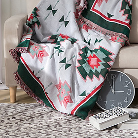 Mua Thảm Phủ Ghế Làm Chăn Trang Trí cotton dệt đan kim tua rua