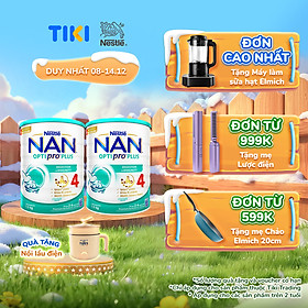 Bộ 2 lon Sữa bột NAN OPTIPRO PLUS 4 Nestle Bé 2-6 tuổi 1500g/lon Giúp tiêu hóa tốt