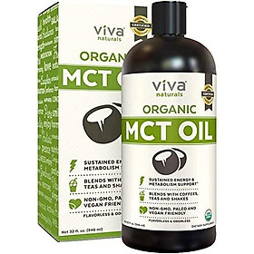 Organic MCT Oil for Morning Coffee - Best MCT Oil Keto Supplement for Sustained Energy, Paleo Diet Certified, 32 fl oz