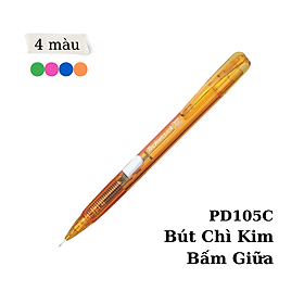 Bút Chì Bấm Thân Giữa Pentel PD105C Ngòi 0.5mm | Dễ Dàng Bấm Chì | Thiết Kế Thân Trong Đẹp Mắt