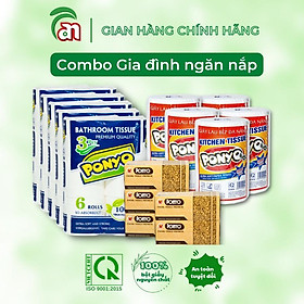 Combo PONYO gia đình ngăn nắp 5 lốc giấy vệ sinh