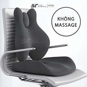 Combo Đệm Mông Và Tựa Lưng Công Thái Học Tích Hợp Massage Chườm Nóng Gối Cao Su Non Giảm Đau Cột Sống Lưng - Sairui