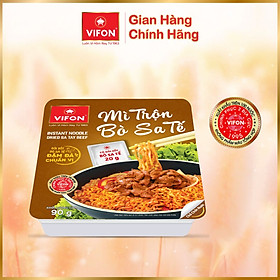 Thùng 18 Khay Mì Trộn Bò Sa Tế VIFON 90g / Khay