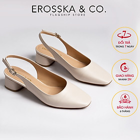 Giày nữ, giày cao gót slingback Erosska mũi vuông kiểu dáng basic gót vuông vững chắc cao 5cm - EL013