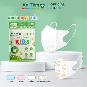 Thùng khẩu trang y tế 5d trẻ em an tâm - 100 cái/10 túi.