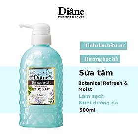 Sữa tắm cấp ẩm & tươi mát da Moist Diane Botanical Refresh & Moist Body Soap 500ml (Dành cho da khô & nhạy cảm)_Hương bạc hà