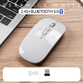 Chuột Bluetooth Không Dây Mỏng Chế Độ Kép (Bluetooth5.0 & 2.4G Không Dây) sạc Không Dây Chuột 3 DPI Có Thể Điều Chỉnh Dành Cho Laptop Mac - one