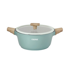 Mua NỒI ĐÚC VÂN ĐÁ CAREZ CPC595DI20SN - Đường kính 20Cm - Dung tích 2 2 Lít - Nhôm đúc nguyên khối  3 đáy  nắp kính cường lực - Hãng chính hãng