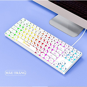 Mua Bàn phím giả cơ SHIPADOO K87 nút tròn với thiết kế mini nhỏ gọn có đèn led 7 màu cực đẹp