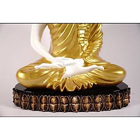 Mua Tượng Đức Phật Bổn sư Thích Ca cao 34.5cm sơn vàng thủ công- đế mạ đồng trang trí hồ cá  thuỷ sinh  tiểu cảnh  bán cạn