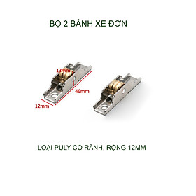Mua Combo 2 bánh xe đơn cho cửa trượt-lùa  nhựa hoặc nhôm  bề rộng 10-12mm tùy chọn
