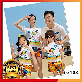 I3103 Áo Thun Đi Biển Gia Đình Chất Vải Bao Đẹp Giá Hạt Dẻ