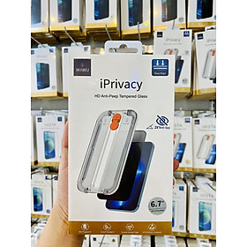 Kính Chống Nhìn Trộm Wiwu iPrivacy HD Anti-Peep Dành cho iPhone có Khung Dán Tiện Lợi - Hàng Chính Hãng