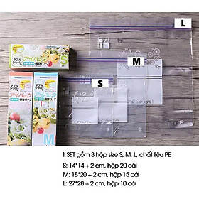 Mua COMBO 3 HỘP túi Zip đựng thực phẩm Nhật Bản  không gây mùi  ngăn chặn không khí và vi khuẩn  an toàn vệ sinh thực phẩm.