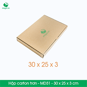 MD31 - 30x25x3 cm - 50 Thùng hộp carton trơn đóng hàng