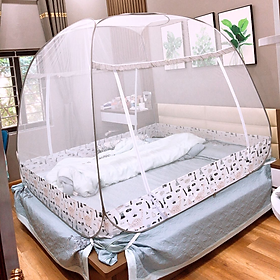 Mua Màn chụp   Mùng chụp đỉnh rộng cao cấp Mộc Miên - Mẫu Xám Khủng Long 2 Cửa ( Hà Nội )