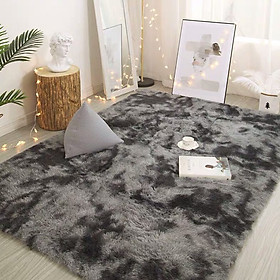 Mua Thảm Lông Dài Trải Sàn Cao Cấp Kiểu Loang - xám đậm - 1m2x1m6