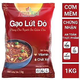 Gạo Lứt Đỏ Lotus Rice 1kg - Tốt cho những người ăn tách cân nặng - Dễ ăn dễ dàng nấu