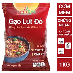 Gạo Lứt Đỏ Lotus Rice 1kg - Tốt cho người ăn giảm cân - Dễ ăn dễ nấu