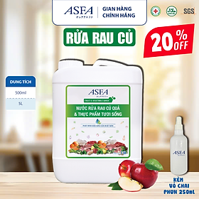 Nước Rửa Rau Củ & Thực Phẩm Tươi Sống Khử Khuẩn, Khử Mùi ASFA Fruit & Vegetable 5 lít An Toàn 100%