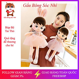 Gấu Bông Búp Bê Tai Thỏ Hàng Cao Cấp Quà Tặng Dễ Thương Cho Bé