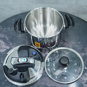 Mua Nồi áp suất từ Seka SK5859 inox 304 dung tích 4L và 6L tặng kèm vung kính  Dùng được mọi loại bếp