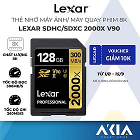 Thẻ nhớ máy ảnh/ quay phim SDHC /SDXC UHS-II Lexar Professional 2000x GOLD Series, chất lượng lưu 8K, tốc độ đọc 300Mb/s - Hàng chính hãng