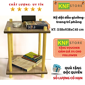 Kệ đầu giường ngủ,kệ trang trí decor chống nước bằng gỗ nhập khẩu từ KNF,mẫu mới 2023