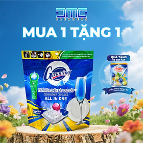 MUA 1 TẶNG 1: Túi 30 Viên Nước Rửa Chén Bát Gleaming Dùng Cho Mọi Loại Máy Rửa Chén Bát TẶNG 1 Vỉ Treo WC Hương Chanh