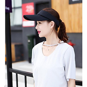 Mũ nón lưỡi trai thể thao nửa đầu thời trang màu đen