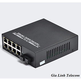 Bộ chuyển đổi quang điện 1 quang 8 LAN - Converter quang 1Gbps