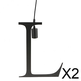 2xMetal Alpahbet Letter Pendant Light Holder A-T Style Light AC110-220V L