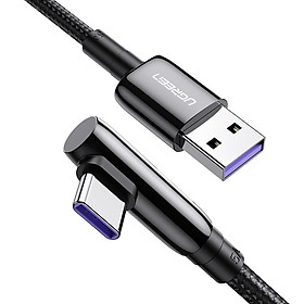 Cáp USB A sang Type-C 2.0  2M bẻ góc C 90 độ  màu đen truyền dữ liệu từ máy tính ra điện thoại  Ugreen 70434 US317 Hàng Chính Hãng