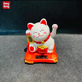 Mua Mèo thần tài vẫy tay dùng pin năng lượng mặt trời mèo chiêu tài lộc decor nhà cửa