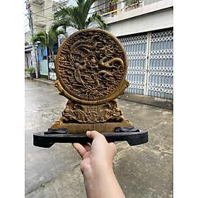 Mua Tranh chạm khắc Rồng Phượng phong thủy bằng gỗ trầm hương