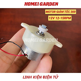 Motor giảm tốc mini động cơ 300 điện áp 12V tốc độ 12-15 vòng /phút - HM0107