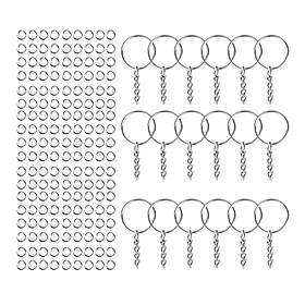 200Pcs Key Chains Jump Rings  Keyring with Link Chain for Charms Ornaments Supplies