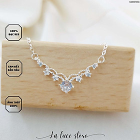 Dây chuyền/Vòng cổ bạc S925 La Luce - Mặt đính đá princess Dành cho Nữ C0057DC