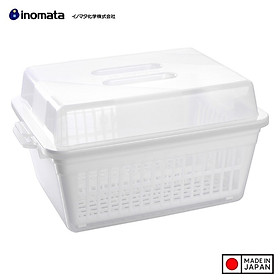 Rổ úp bát đĩa có nắp Inomata nội địa Nhật Bản