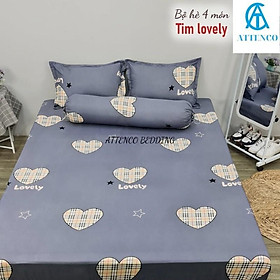 GA GỐI COTTON GIƯỜNG 1M6/1M8 HỌA TIẾT NGỘ NGHĨNH ĐÁNG YÊU DRAP BO CHUN KÈM 2 VỎ GỐI ĐẦU ATTENCO BEDDING