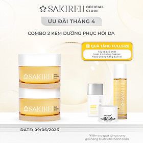 Combo 2 Kem dưỡng ẩm làm sáng mịn và phục hồi da Sakirei NMN Revitalize Cream 50g