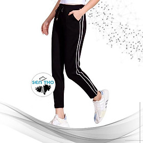 Quần Jogger Nữ Hai Sọc Nhí STARS, Dáng Thể Thao Năng Động, Cạp Chun, Vải Co Giãn Tốt, Chất Umi Dày Dặn