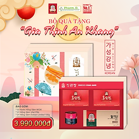 Bộ Quà Tặng Hồng Sâm Cao Cấp KGC-Cheong Kwan Jang "GIA THỊNH AN KHANG" Bồi Bổ Sức Khỏe Dùng Làm Quà Biếu Trung Thu, Quà Tặng Đối Tác từ Hàn Quốc