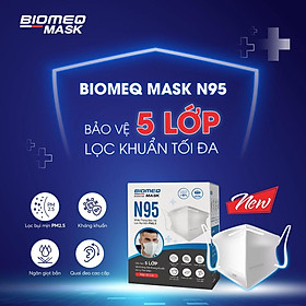 Khẩu trang y tế 5 lớp Biomeq Mark N95 lọc bụi mịn, không thấm nước